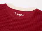 Handmade sporty cherry knit T-shirt