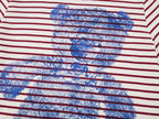 HUG bear print striped T-shirt