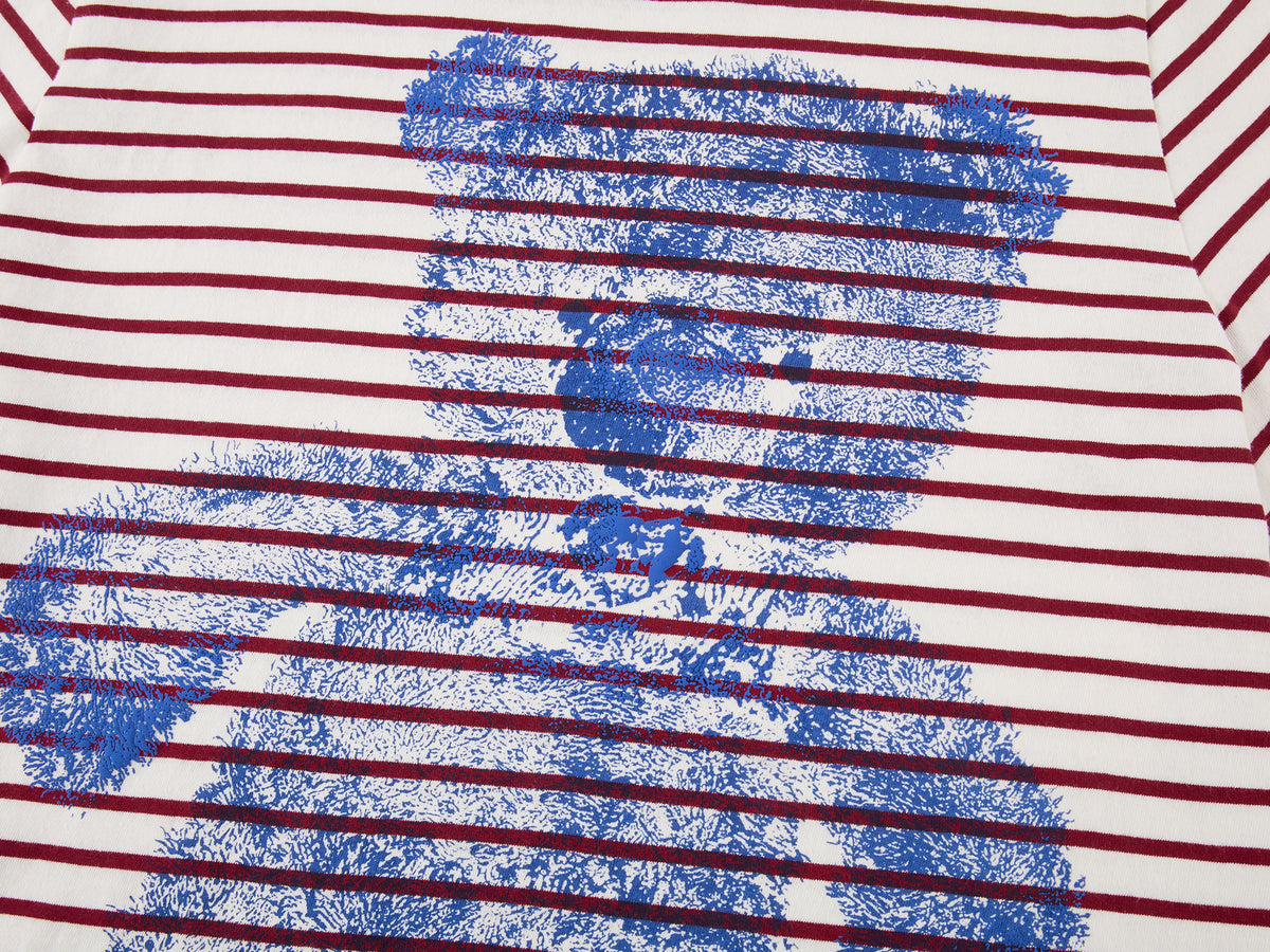 HUG bear print striped T-shirt