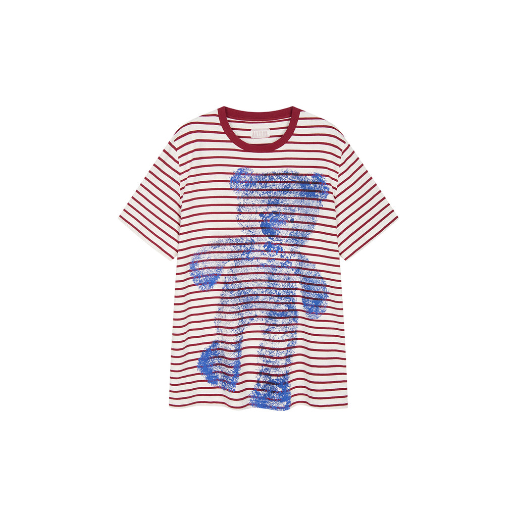 HUG bear print striped T-shirt