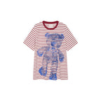 HUG bear print striped T-shirt
