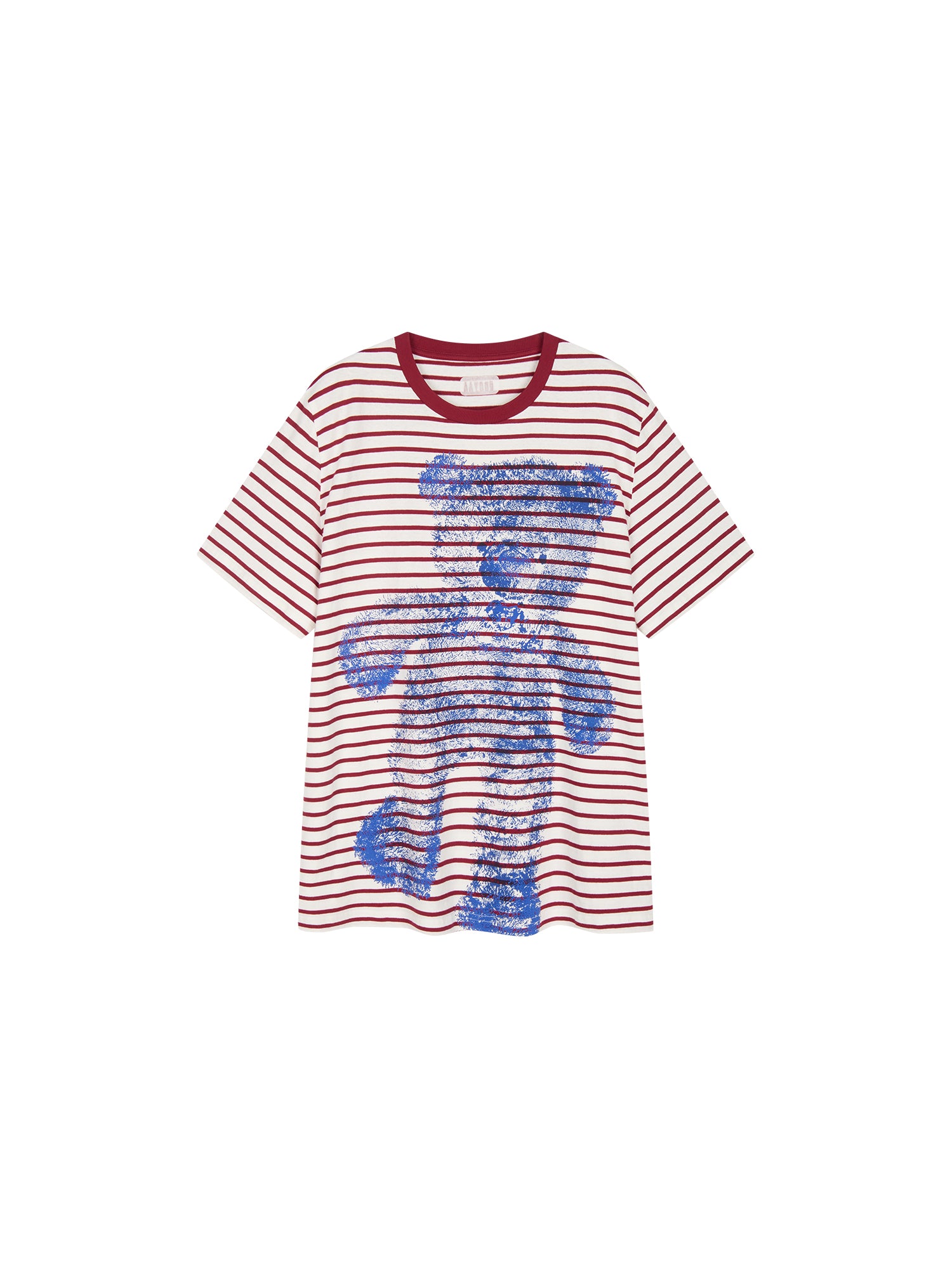 HUG bear print striped T-shirt