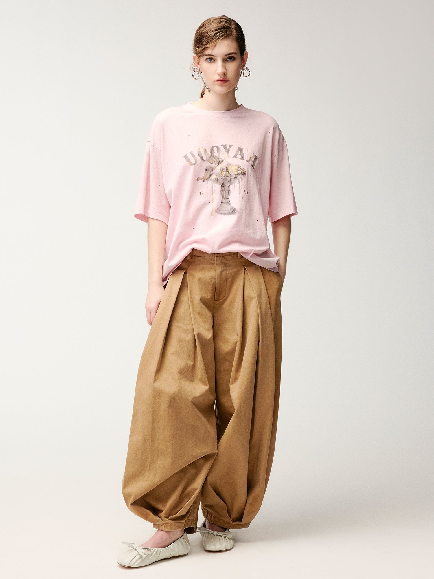 Rhinestone fountain angel T-shirt