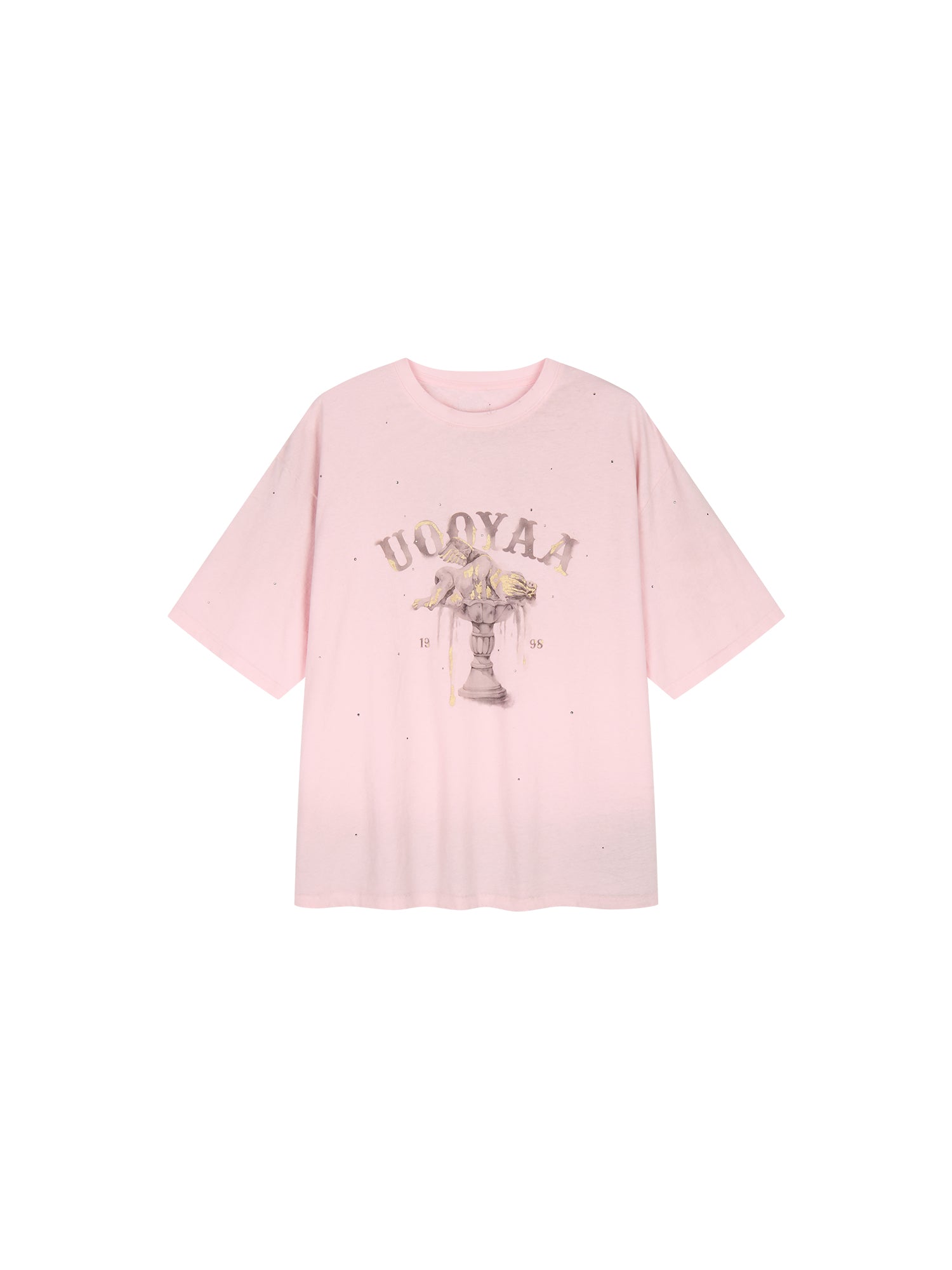 Rhinestone fountain angel T-shirt