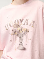 Rhinestone fountain angel T-shirt