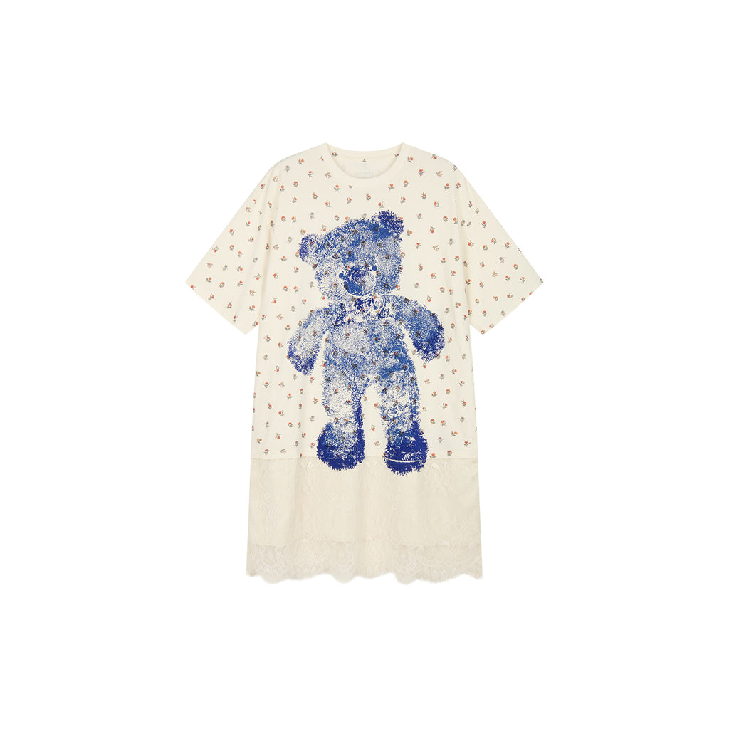 HUG bear print T-shirt dress