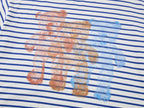 HUG bear print sailor stripe dress