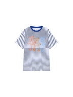 HUG bear print sailor stripe dress