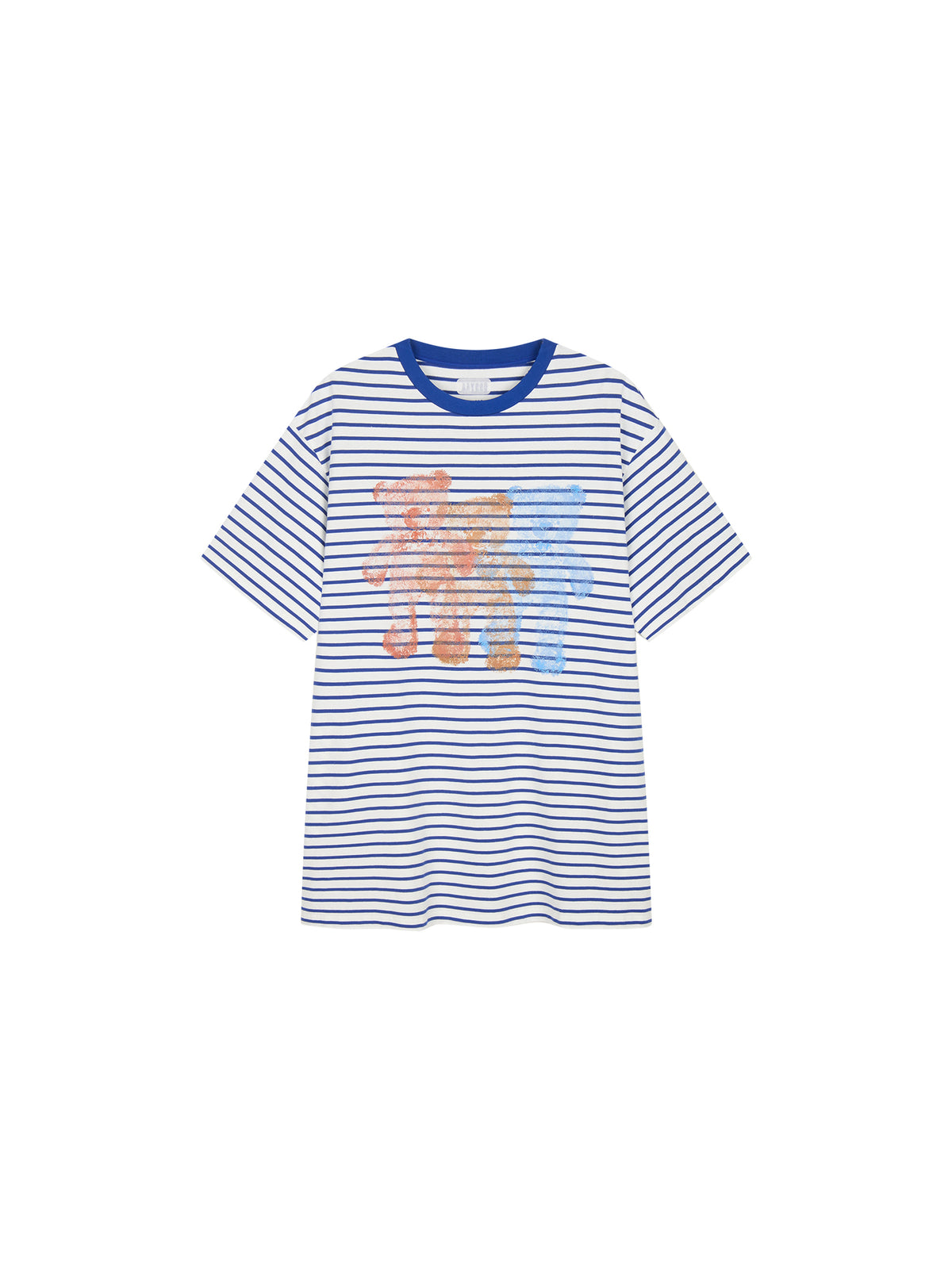 HUG bear print sailor stripe dress