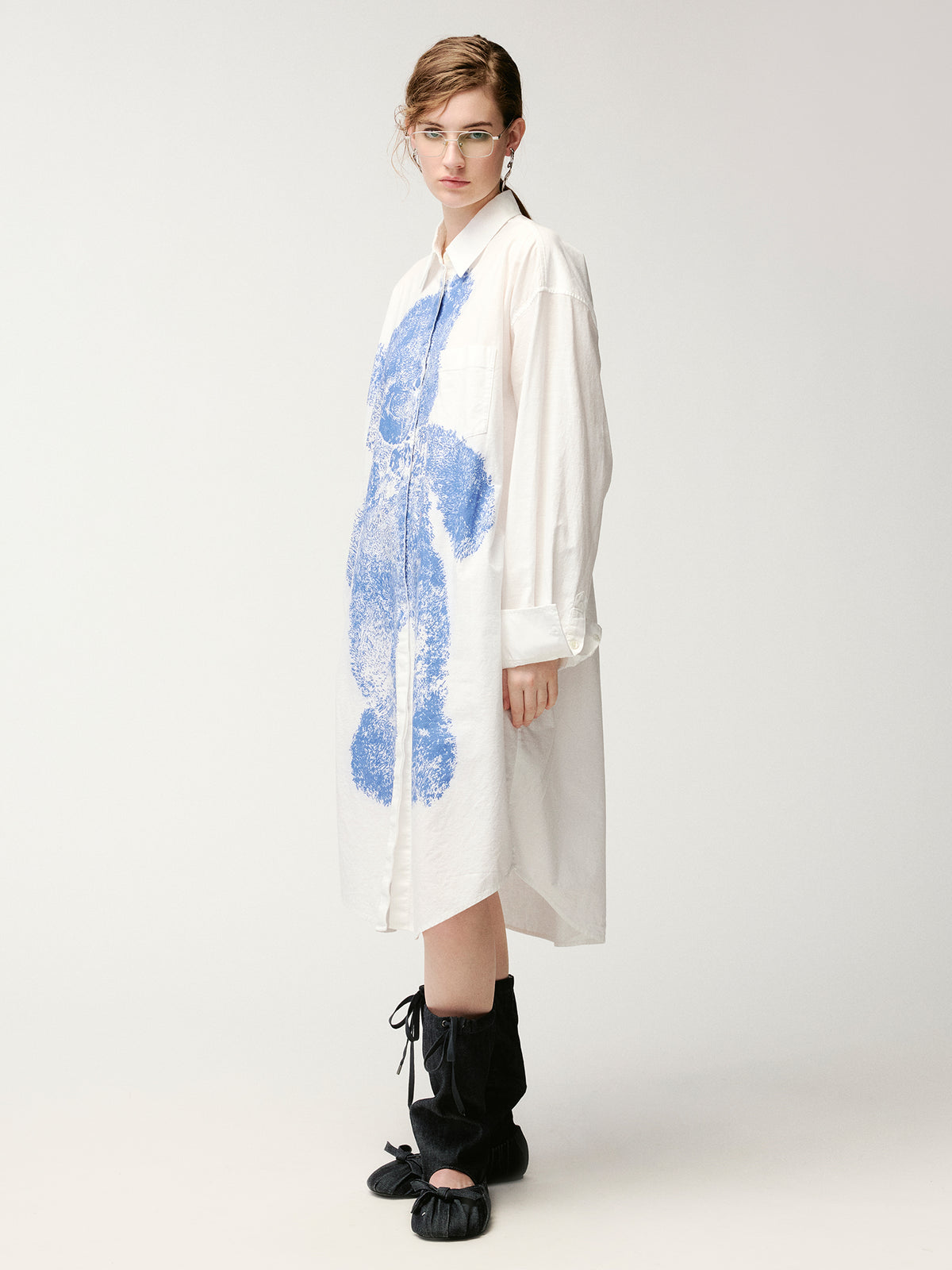 HUG bear print shirt dress