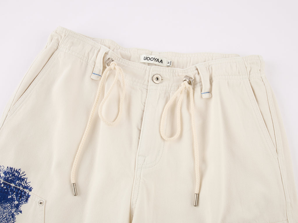 HUG bear print carpenter pants