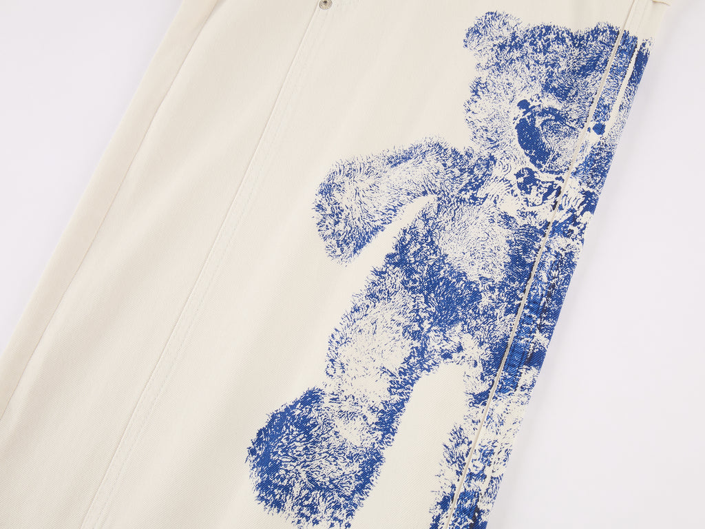 HUG bear print carpenter pants