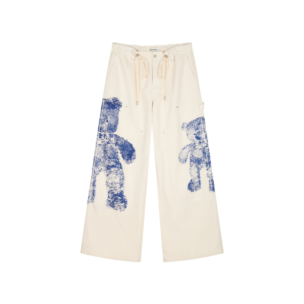 HUG bear print carpenter pants