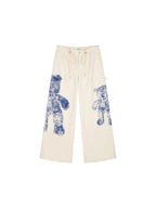 HUG bear print carpenter pants