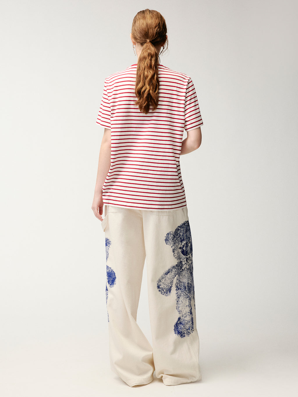 HUG bear print carpenter pants