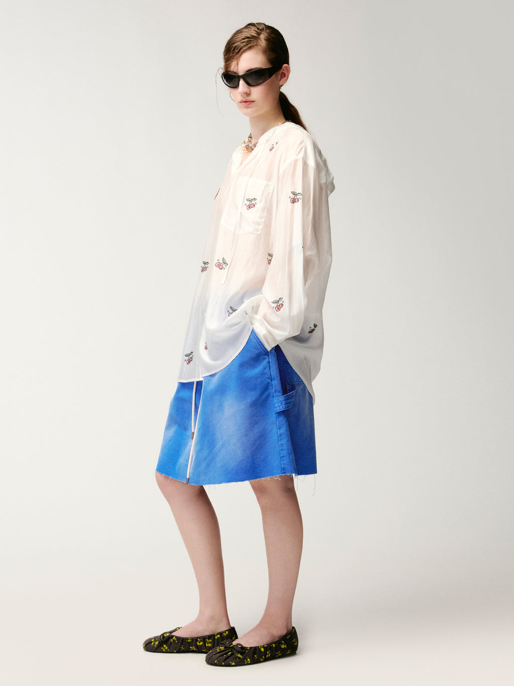 Klein Blue washed cargo skirt