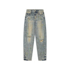 Graffiti dots denim pants