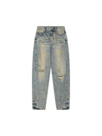 Graffiti dots denim pants