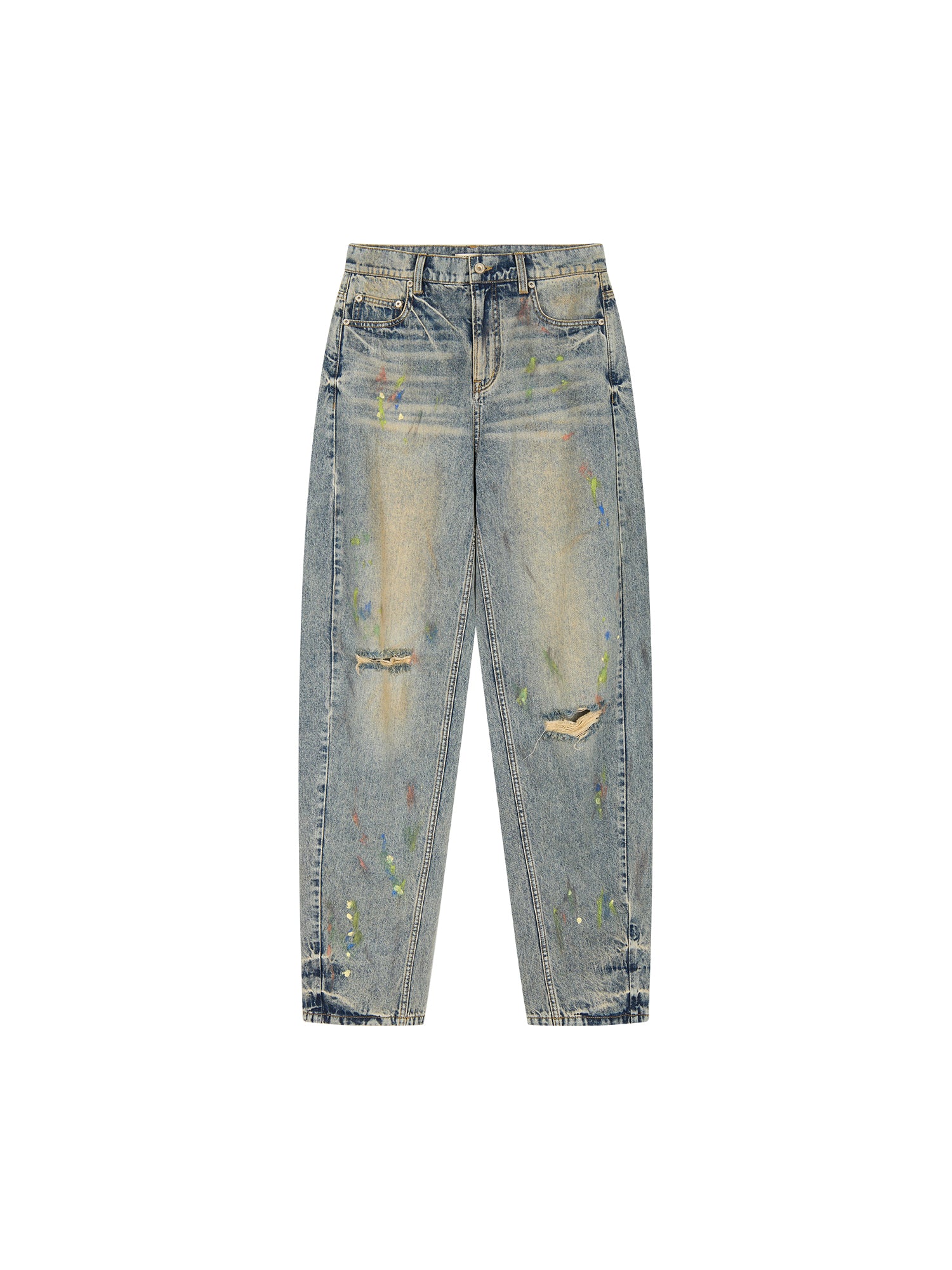 Graffiti dots denim pants