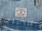 Multi-pocket pleated denim pants