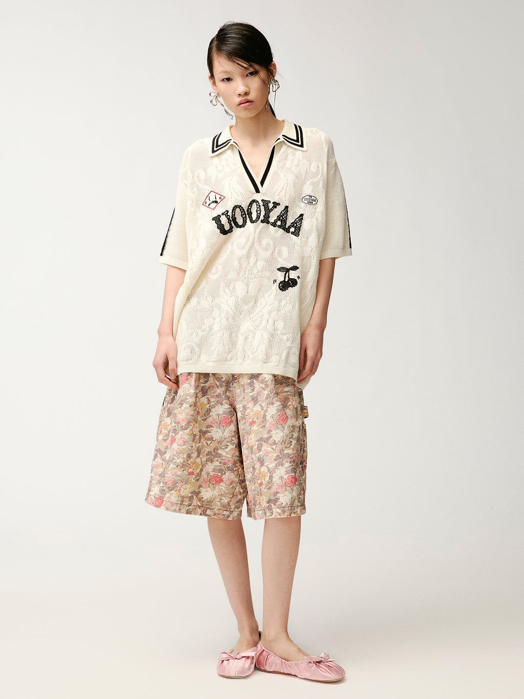 Classic hollow polo knit T-Shirt