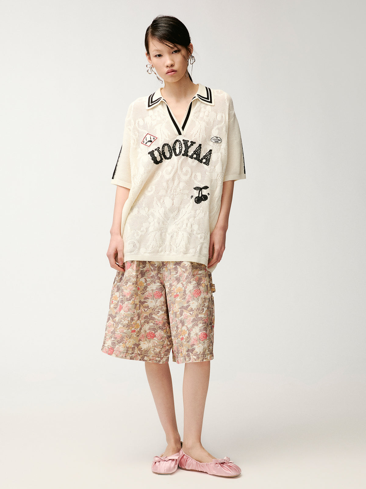 Classic hollow polo knit T-Shirt