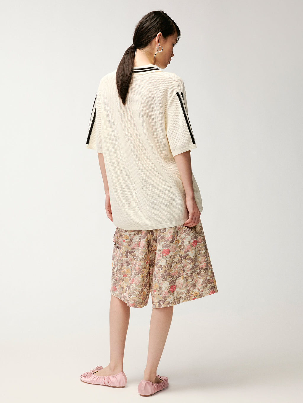 Classic hollow polo knit T-Shirt