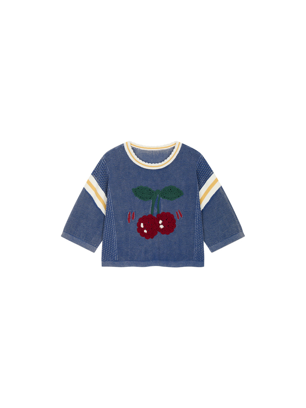 Handmade sporty cherry knit T-Shirt