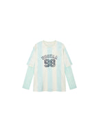 Lace spliced faux two-piece sport T-Shirt