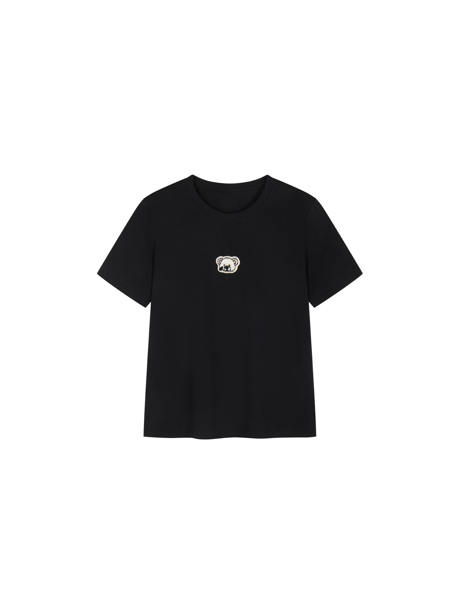 Sad bear embroidered emblem T-Shirt