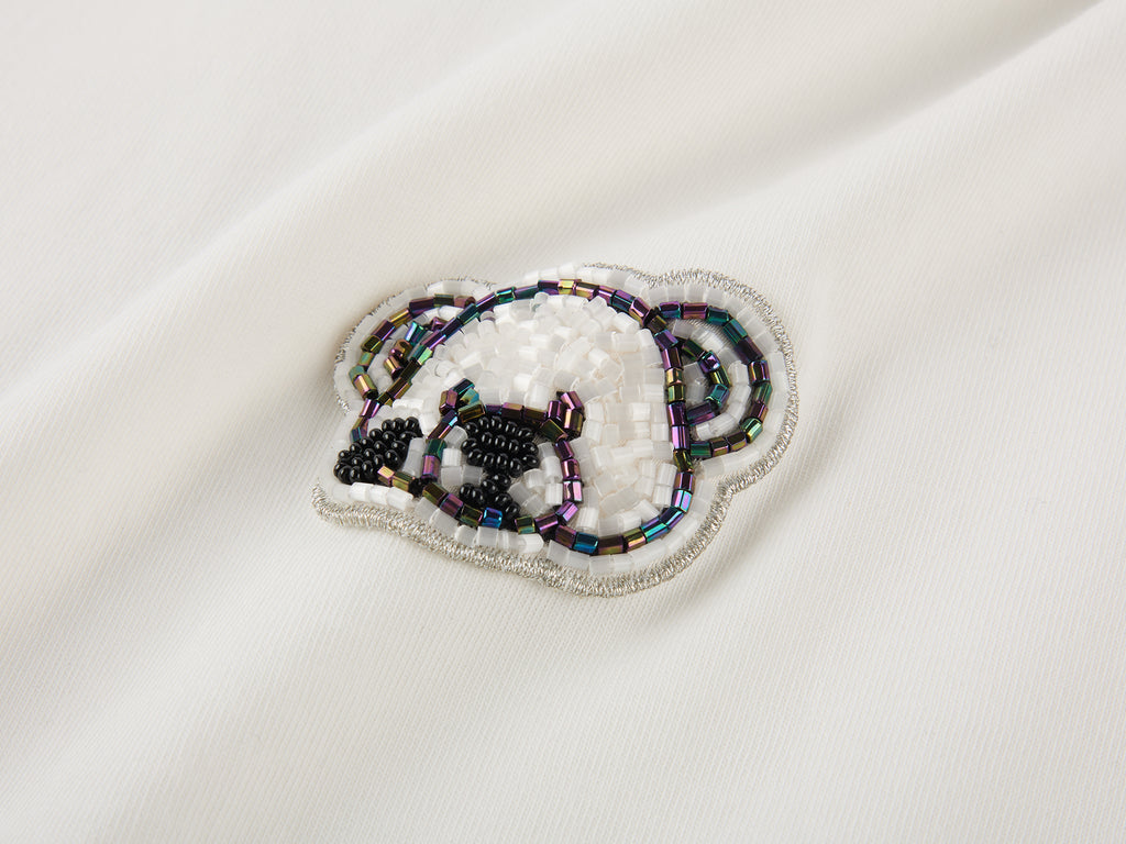 Sad bear embroidered emblem T-Shirt