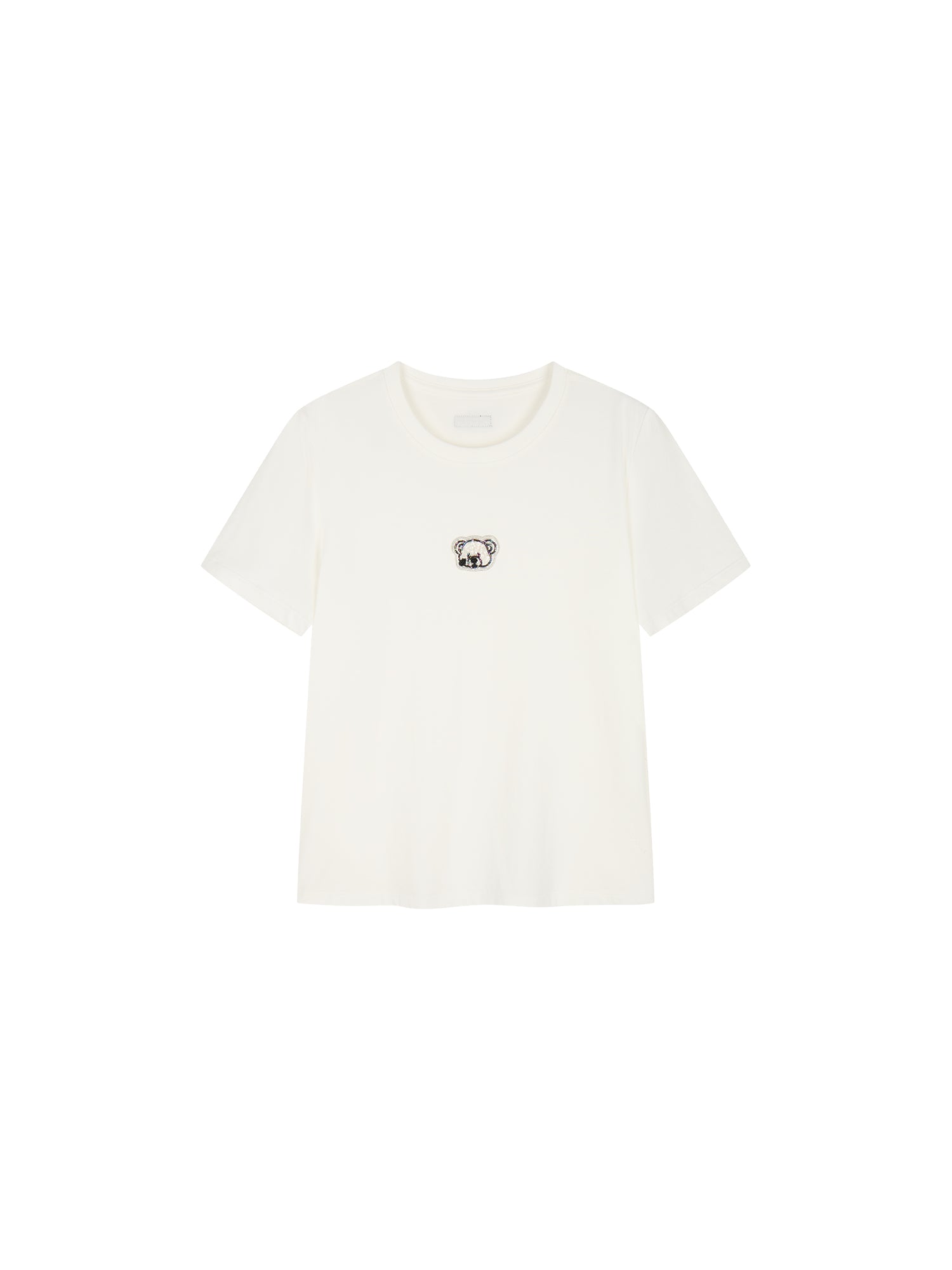 Sad bear embroidered emblem T-Shirt