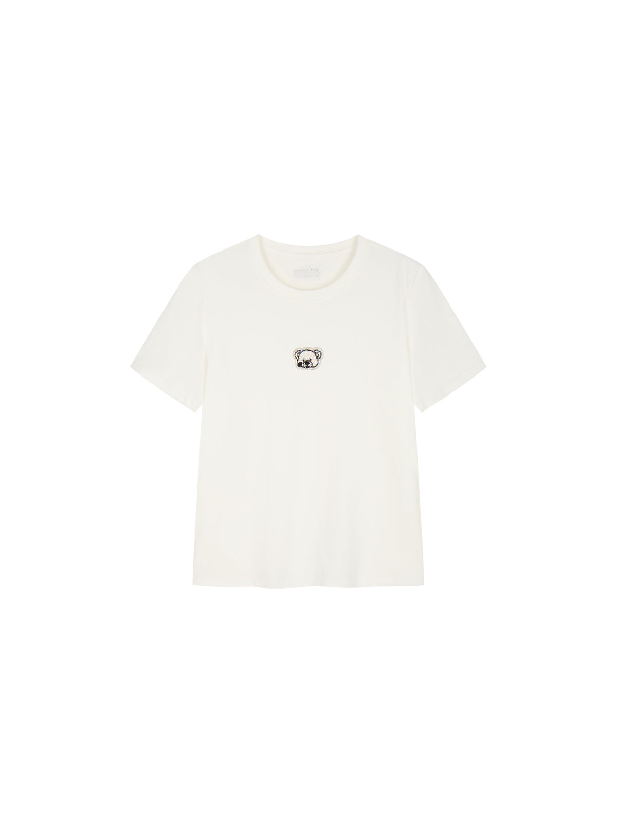 Sad bear embroidered emblem T-Shirt