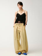 3d pintuck cargo trousers