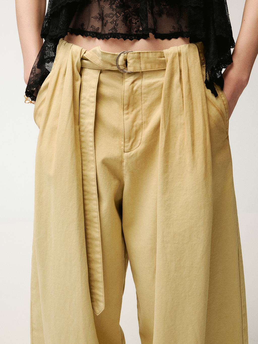 3d pintuck cargo trousers