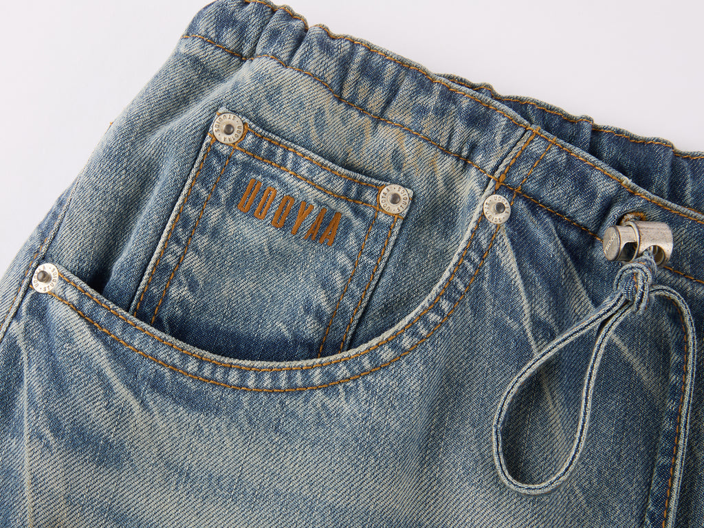 Washed tencel denim trousers