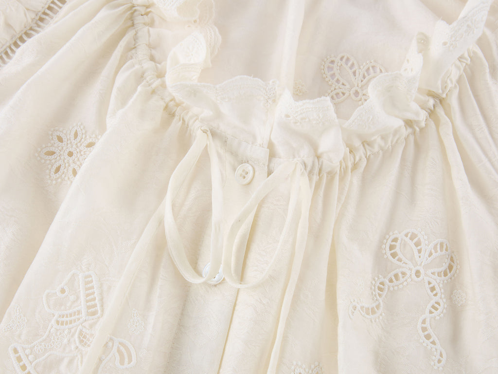 Openwork embroidered wool-blend vest