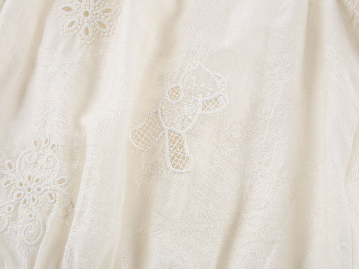 Openwork embroidered wool-blend vest