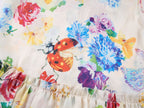 Floral ruffle and insect print vest