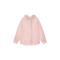 Cold-dyed ruffled hooded shirt