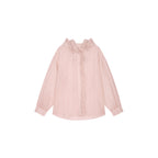 Cold-dyed ruffled hooded shirt