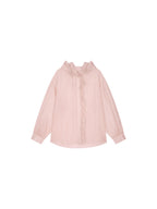 Cold-dyed ruffled hooded shirt