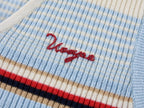 Polo-collar striped knit vest