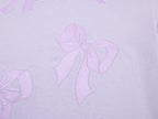 Bow appliqué embroidered T-shirt