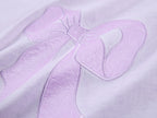 Bow appliqué embroidered T-shirt