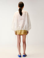 Lace openwork embroidered baseball jacket