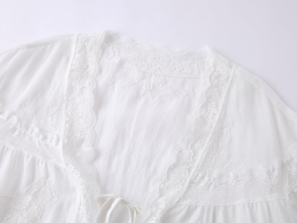 Lace embroidered tea dress