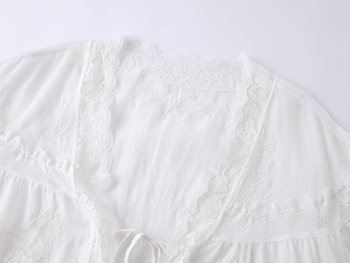 Lace embroidered tea dress