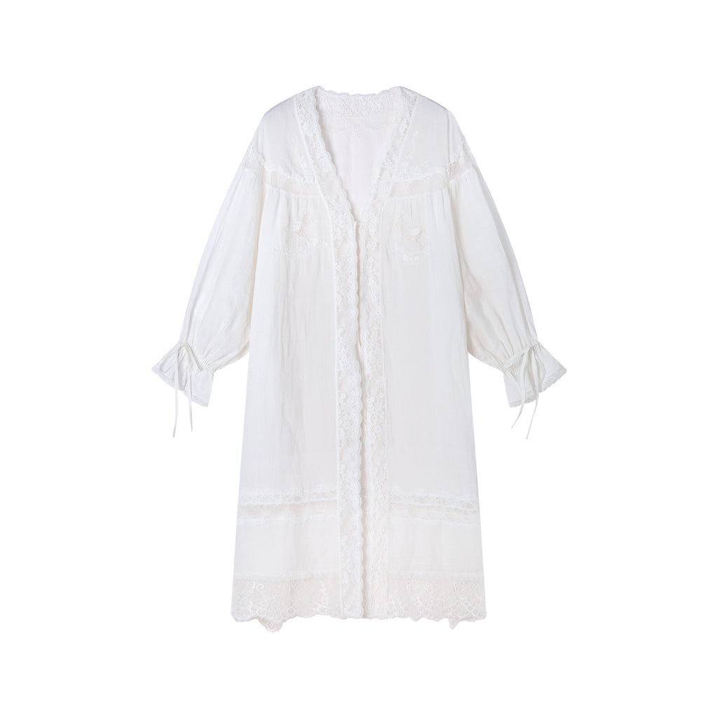 Lace embroidered tea dress