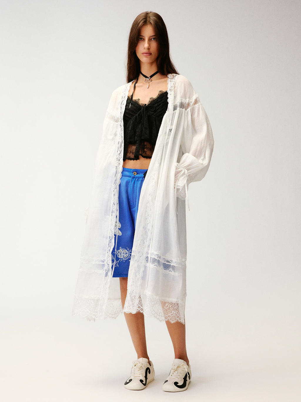 Lace embroidered tea dress